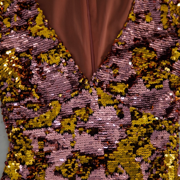 For Love & Lemons Sparklers Sequin Mini Party Dress - Pink Gold Extra Small XS 0 - Picture 9 of 11